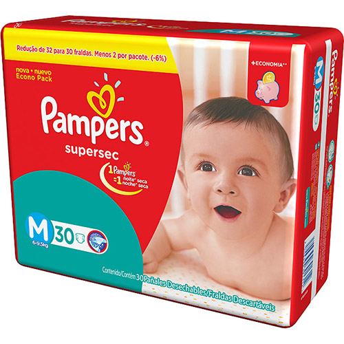 FRALDA PAMPERS M 30UN                             